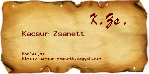 Kacsur Zsanett névjegykártya